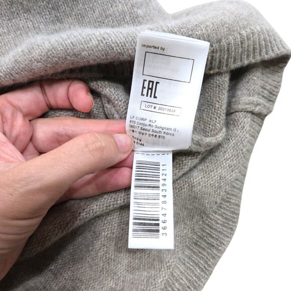 ba&sh Felicity Beige Wool Blend Knit Puff Sleeve Midi Sweater Dress Size Large - Picture 10 of 14